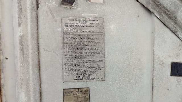 1976 Ford Courier info plate
