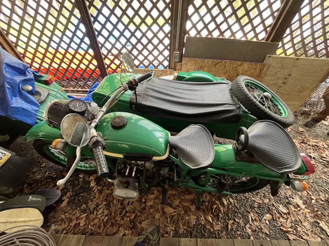 vintage russian bike bright green