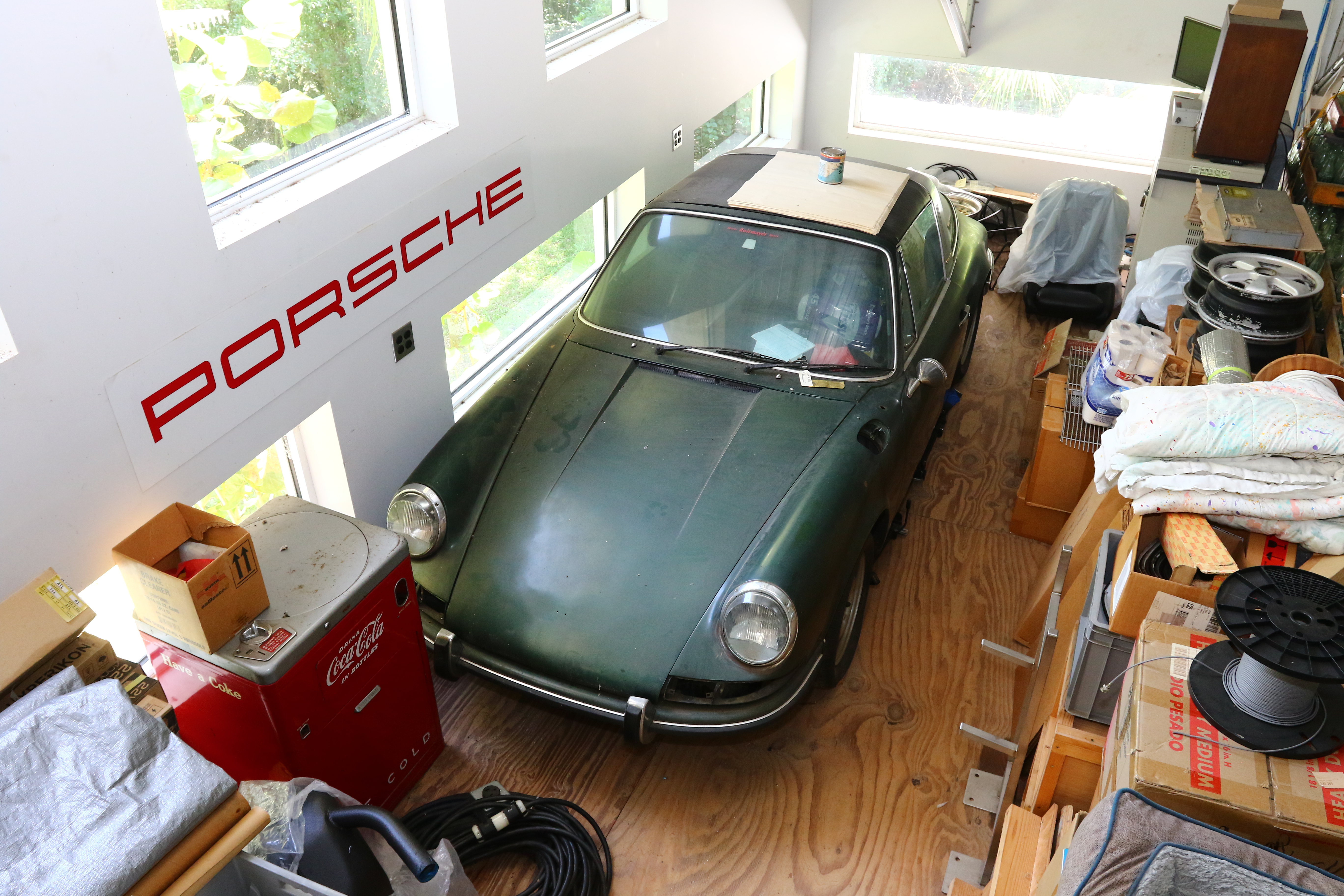 David Glenn Classic Motorsports Porsche Collection high angle front three quarter