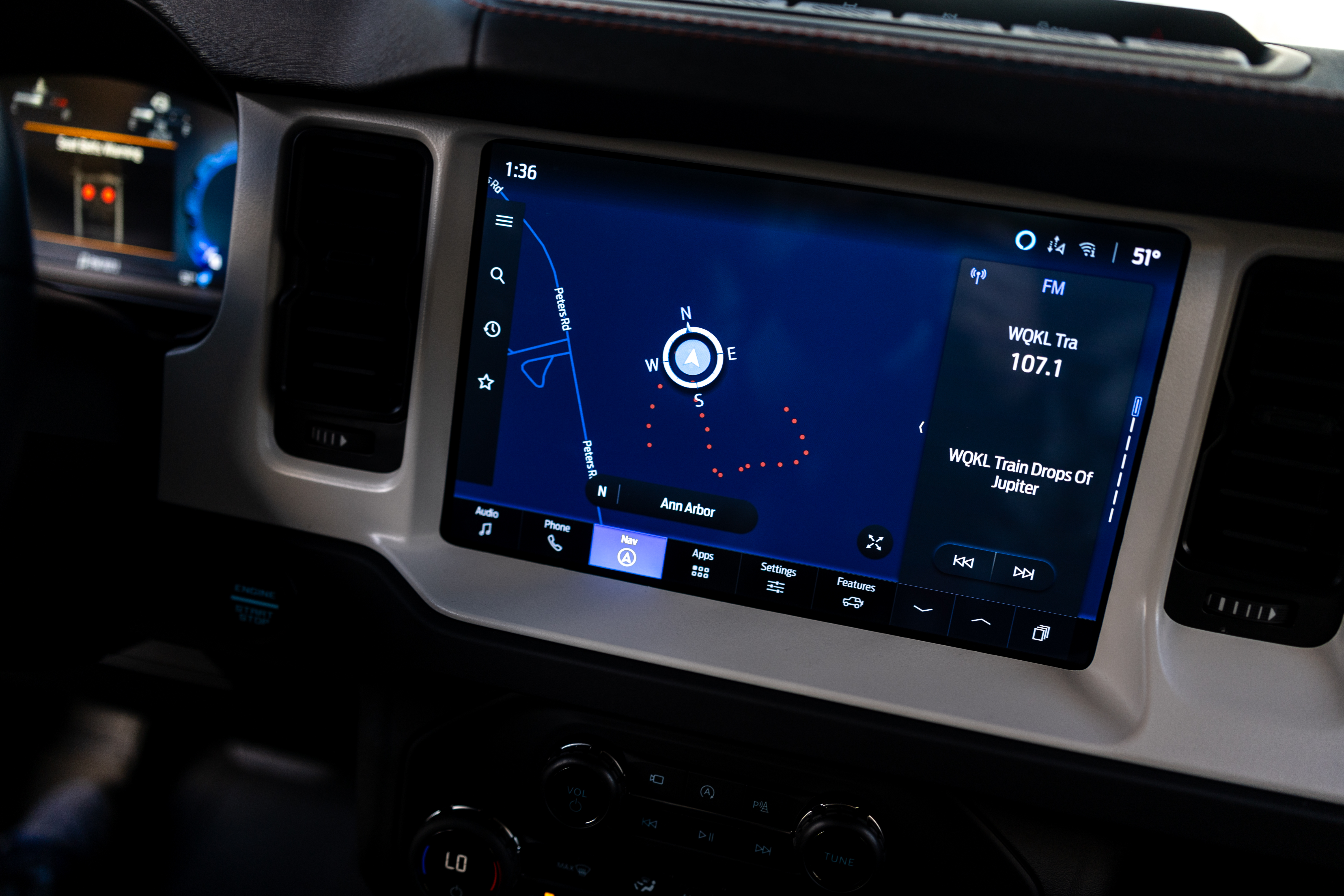 Bronco Stroppe Edition infotainment map