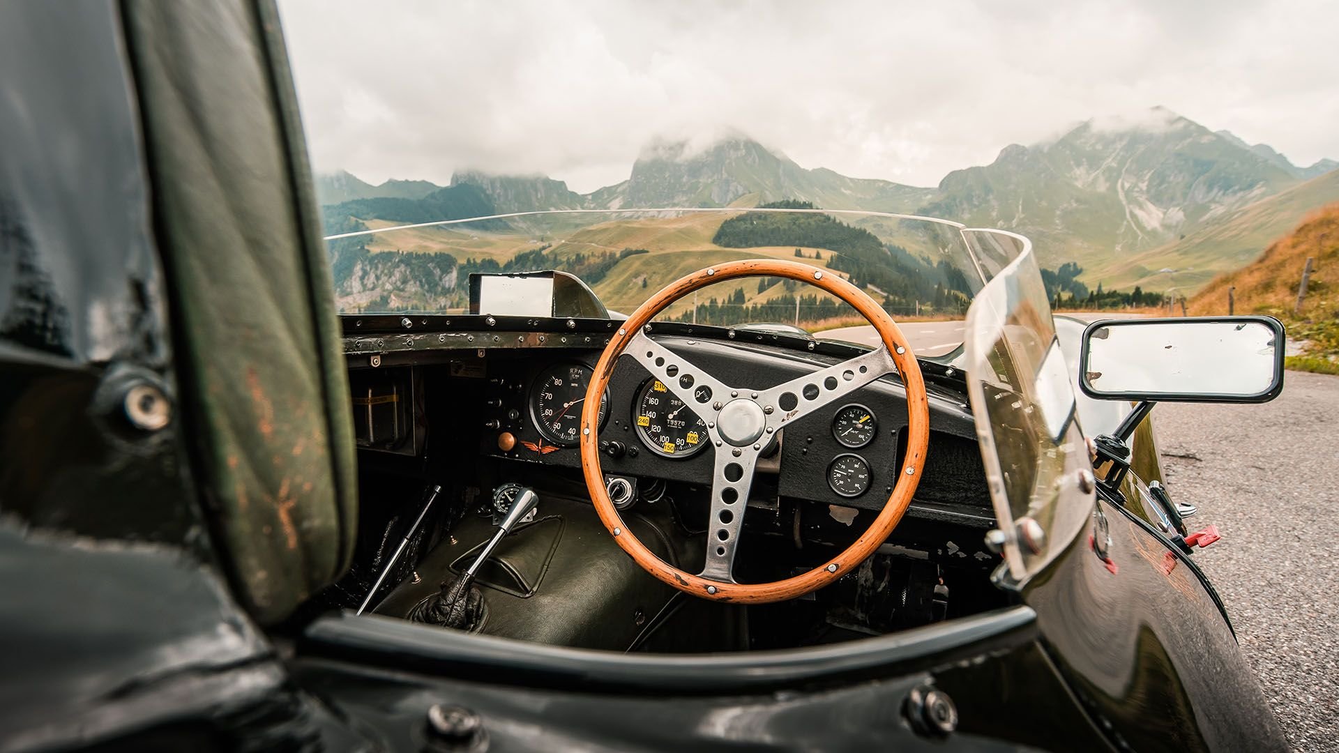 Cockpit de Jaguar Type D de 1956