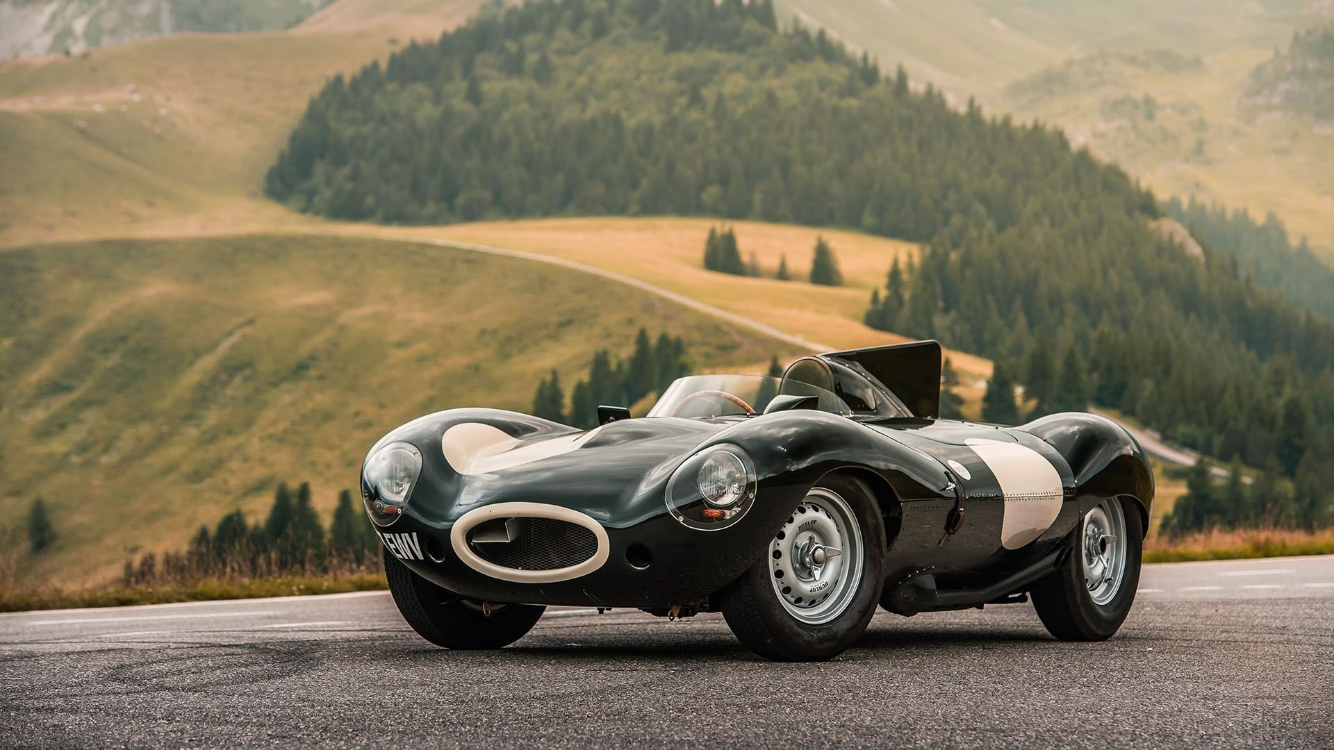 Jaguar Type D de 1956, vue 3/4 avant