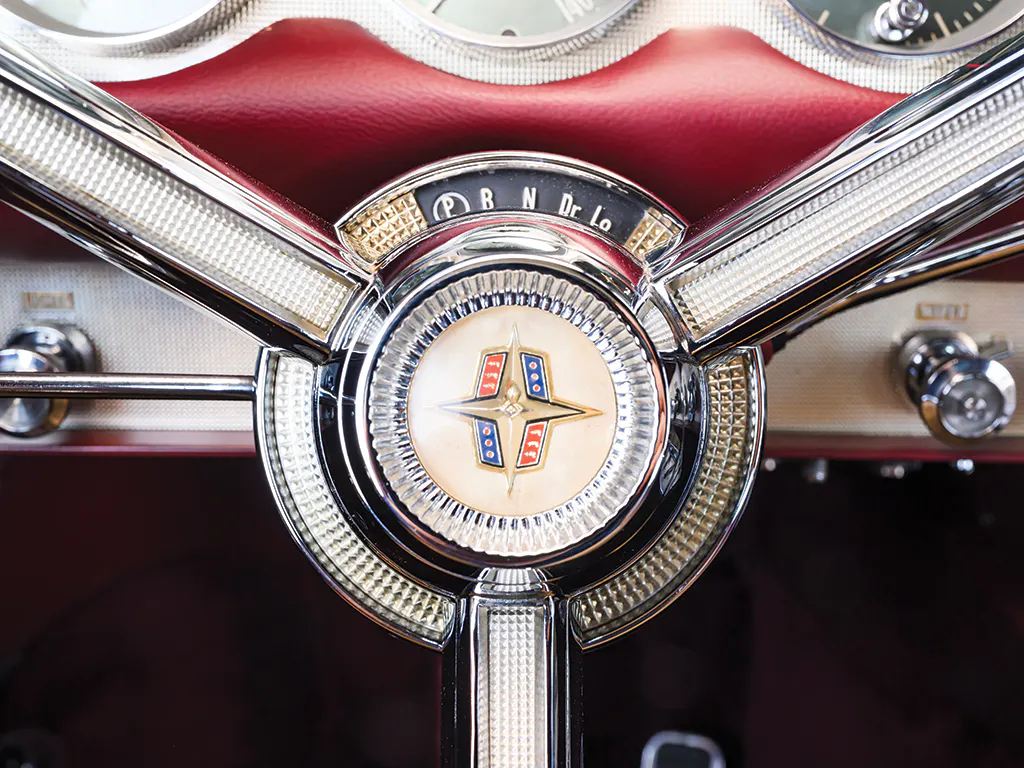 Continental Mark II steering wheel center detail