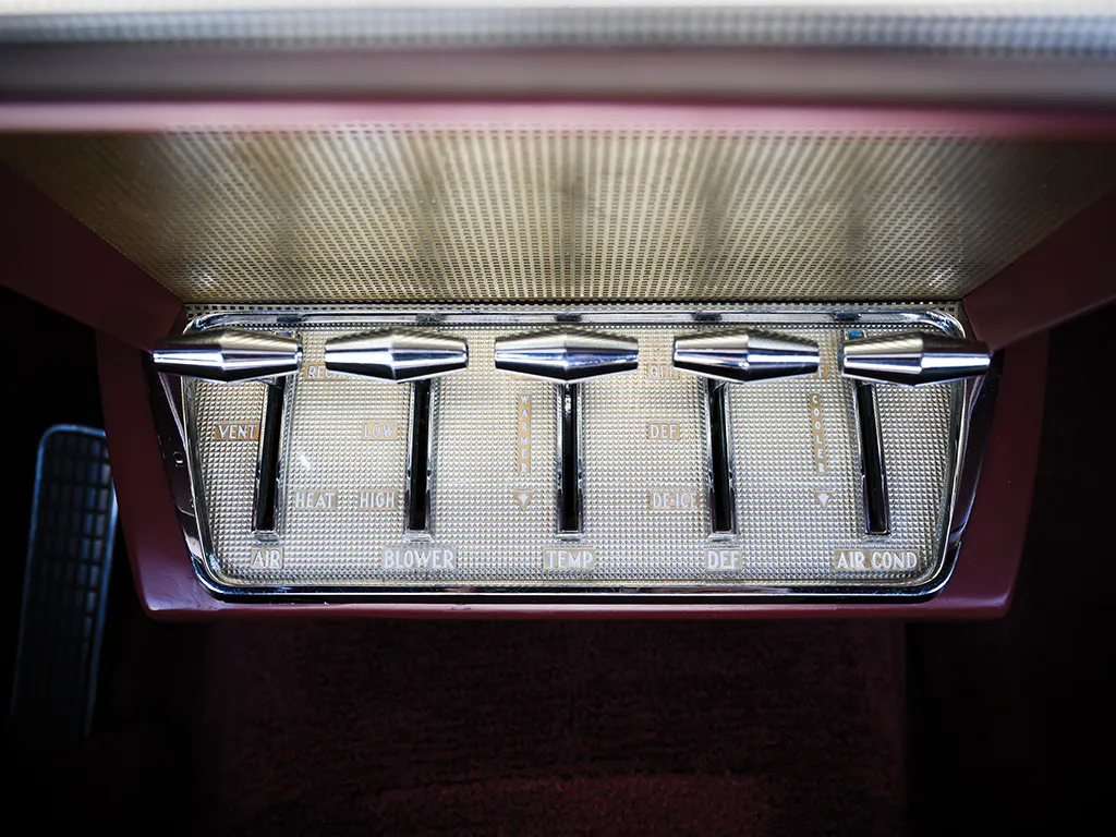 Continental Mark II interior climate controls detail