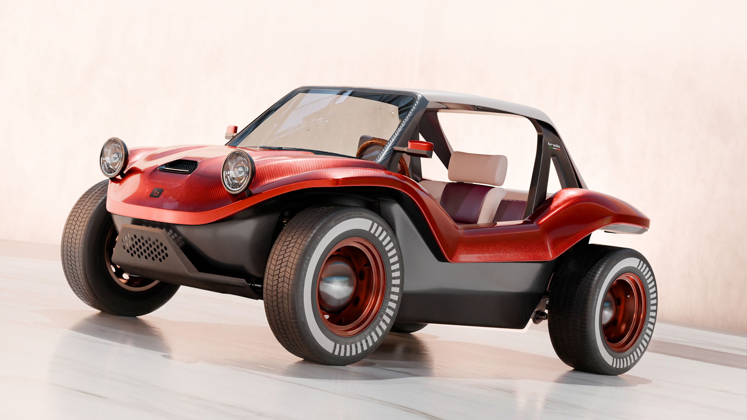 Brado Carbon Buggy：義大利打造復古靈魂與現代科技結合的碳纖維沙灘越野車