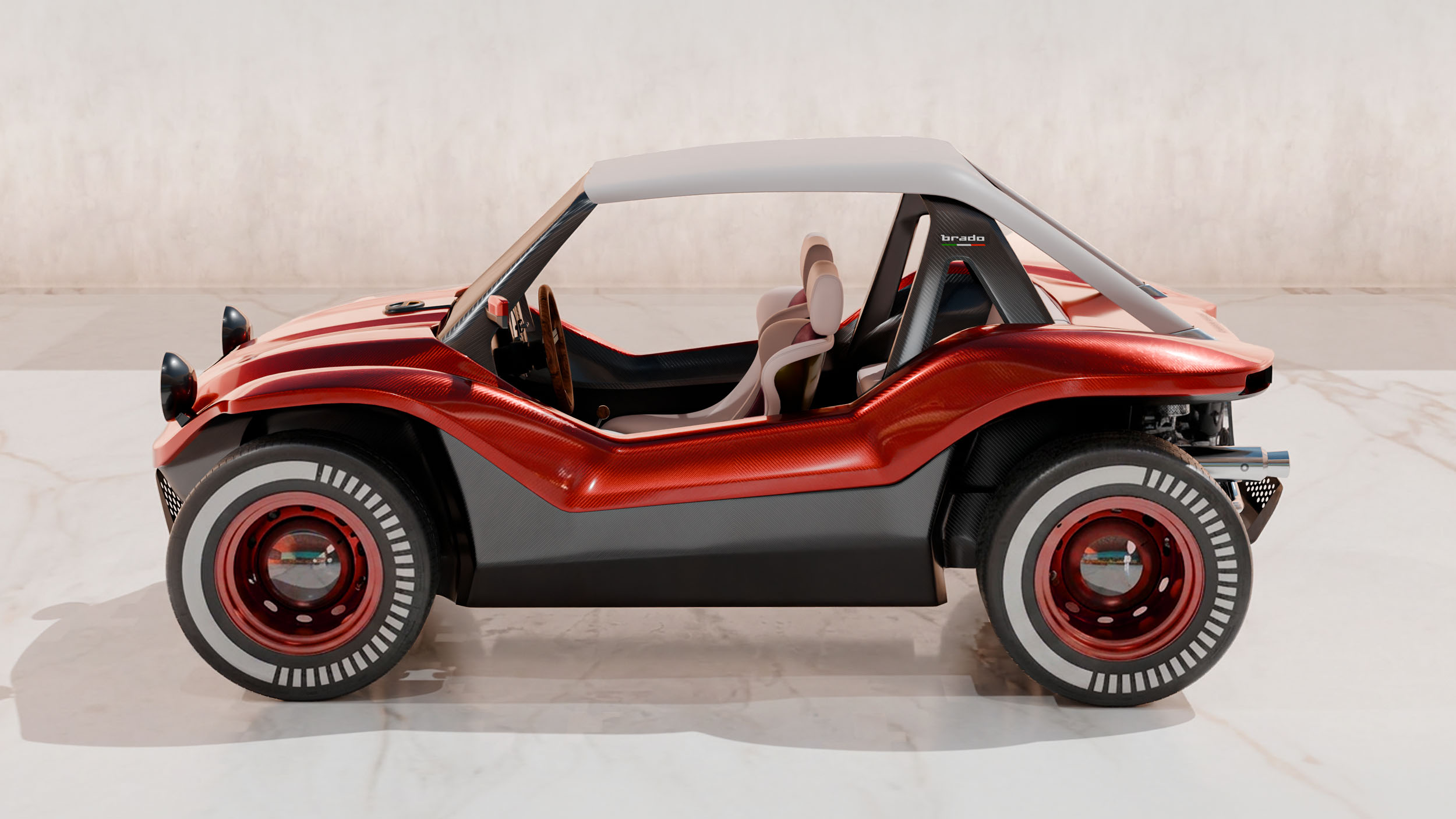 Brado Carbon Buggy：義大利打造復古靈魂與現代科技結合的碳纖維沙灘越野車