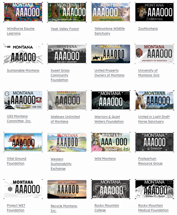 Montana specialty plates
