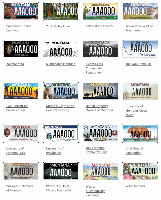 Montana specialty plates